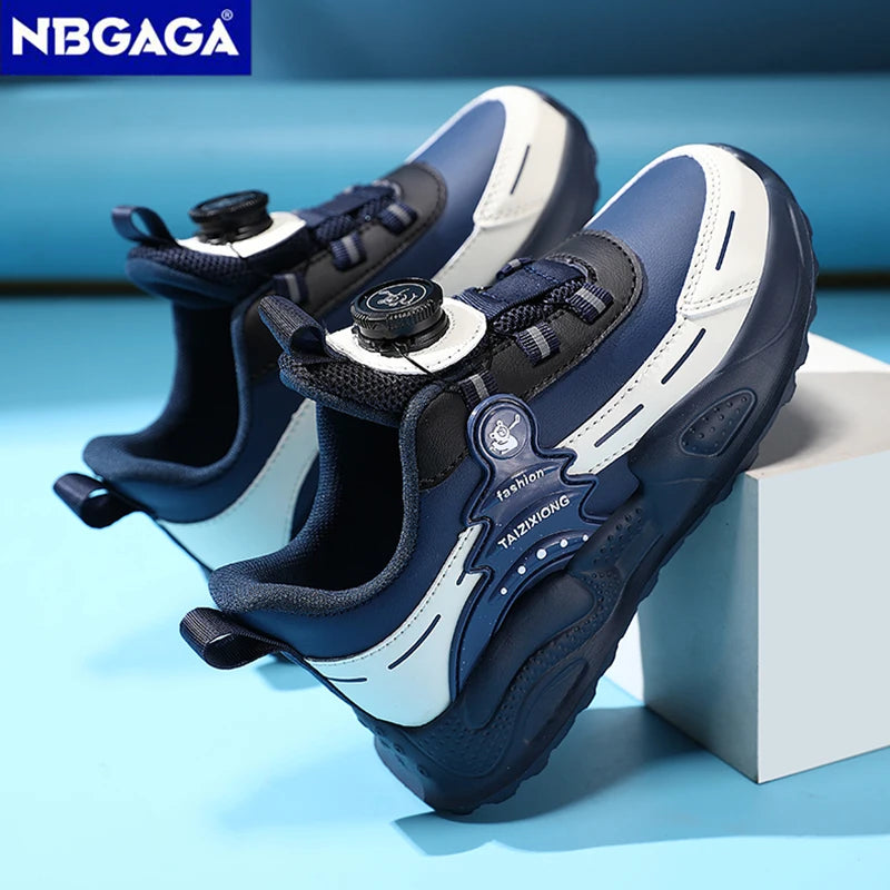 Boys Anti-Slip Waterproof Leather Running Shoes Outdoor Sports Walking Shoes Comfort Kids Sneakers For Autumn Winter 5-16 Years