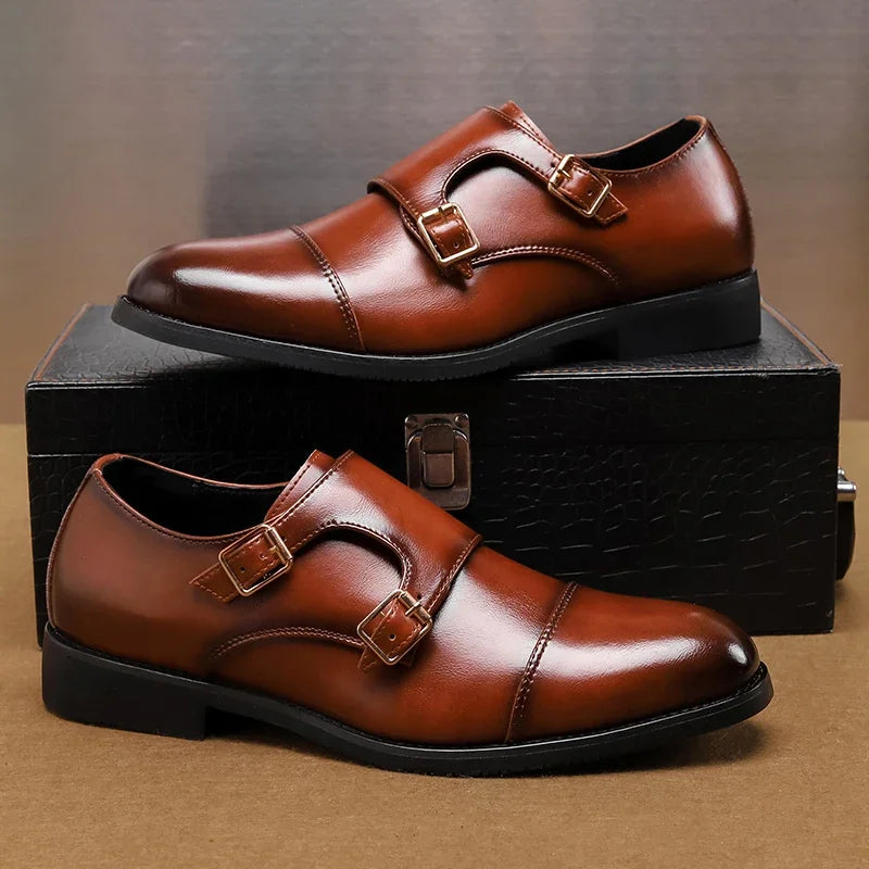 Luxury Brand Brogue Shoes Vintage Handmade Mens Carved Oxfords Retro Round Toe Male Casual Formal Footwear