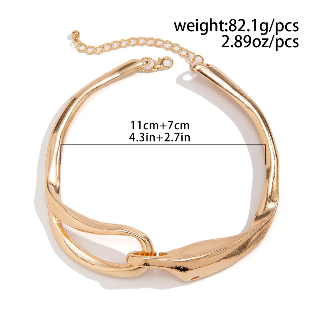Heavy Metal Thick Chain Torques Necklace for Women
