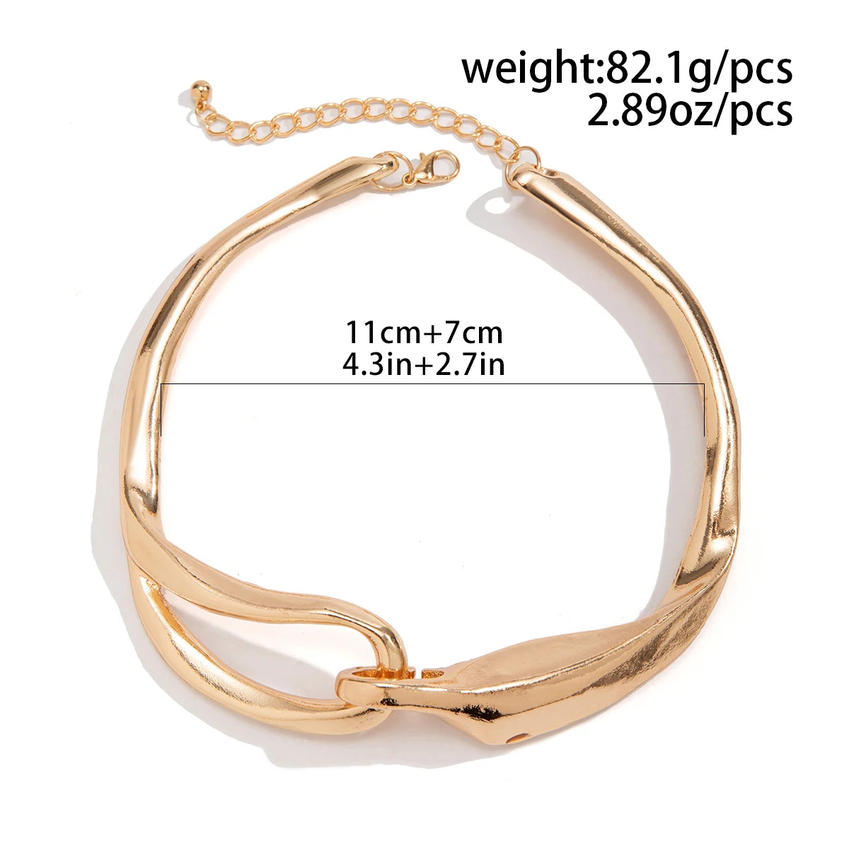 Heavy Metal Thick Chain Torques Necklace for Women