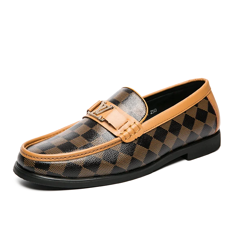 Men’s Genuine Leather Slip-On Shoes for Adults – Comfortable Beanie Style in Black, Brown, White