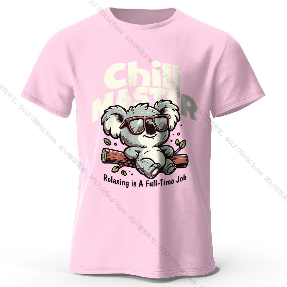 Whimsical Hand-painted Animal T-shirt 100% Cotton - Cute Cartoon Style Comfortable Wear for Kids & Adults