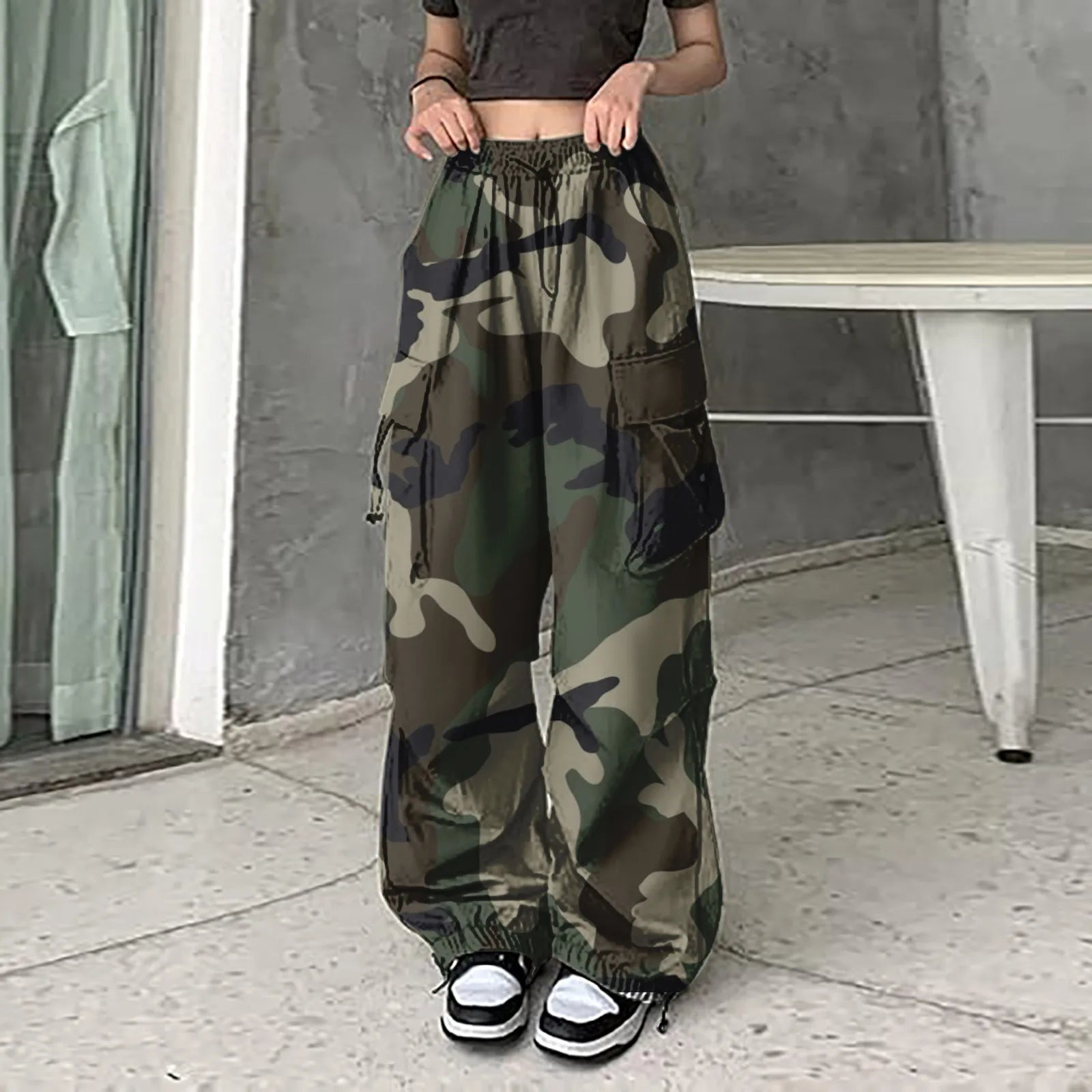 Women's Sweatpants Baggy Cargo Camo Print Pants Streetwear