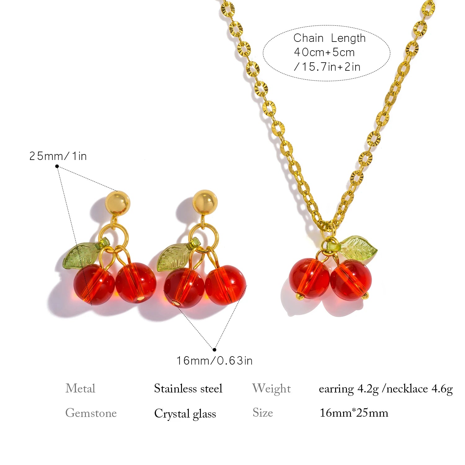 Stainless Steel 18K Gold PVD Plated Drop Earrings for Women