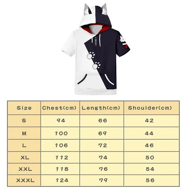 Hololive English VTuber Gawr Cosplay Gura Hoodie 3D Printed Sweatshirt