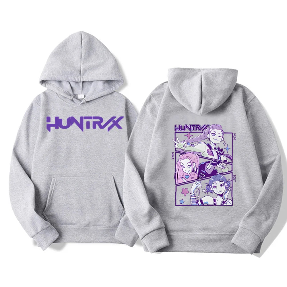 Men Women Hoodies KPop Demon Hunters Graphic Sweatshirts Fleece Warm Hooded Pullovers 2025 Fashion Male Sudadera Print Top