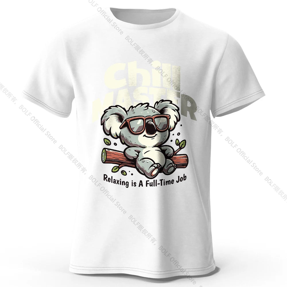 Whimsical Hand-painted Animal T-shirt 100% Cotton - Cute Cartoon Style Comfortable Wear for Kids & Adults