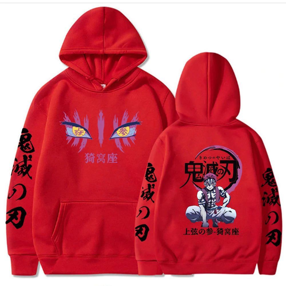 Japanese Anime Demon Slayer Hoodies for Men Akaza
