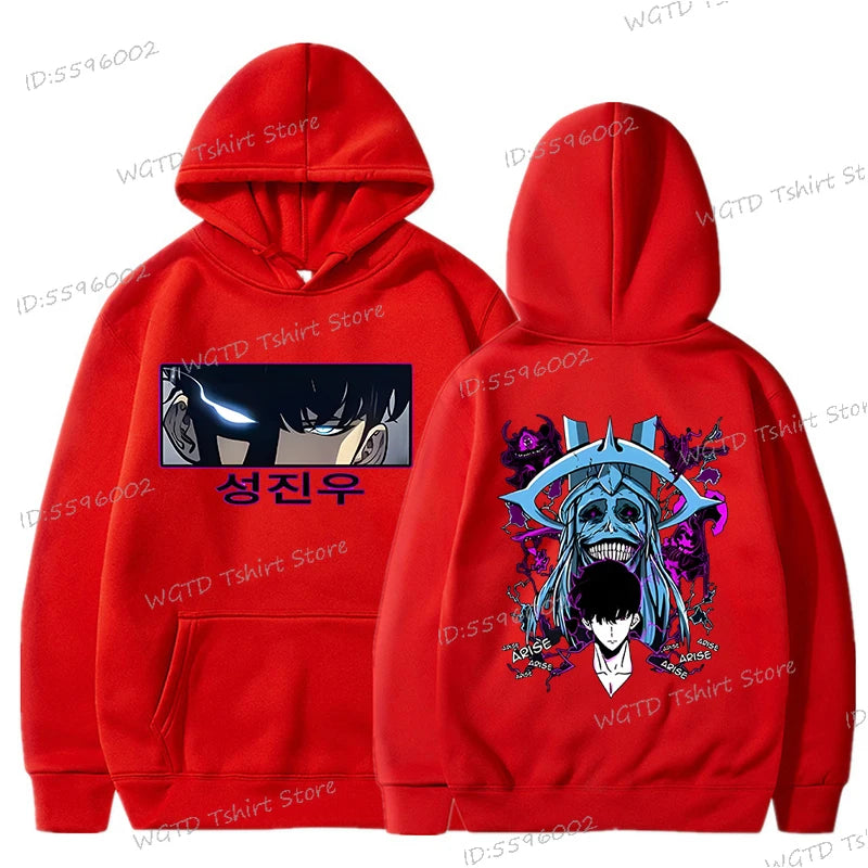 Anime Solo Leveling Sung Jinwoo Men's Hoodies Clothing Unisex Harajuku Streetwear High Quality Anime Solo Leveling Sweatshirts