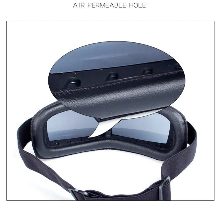 Best Selling Vintage Goggles Motorcycle Leather Goggles Glasses Cruiser Folding Goggles Newest Sunglasses Motocross Safety