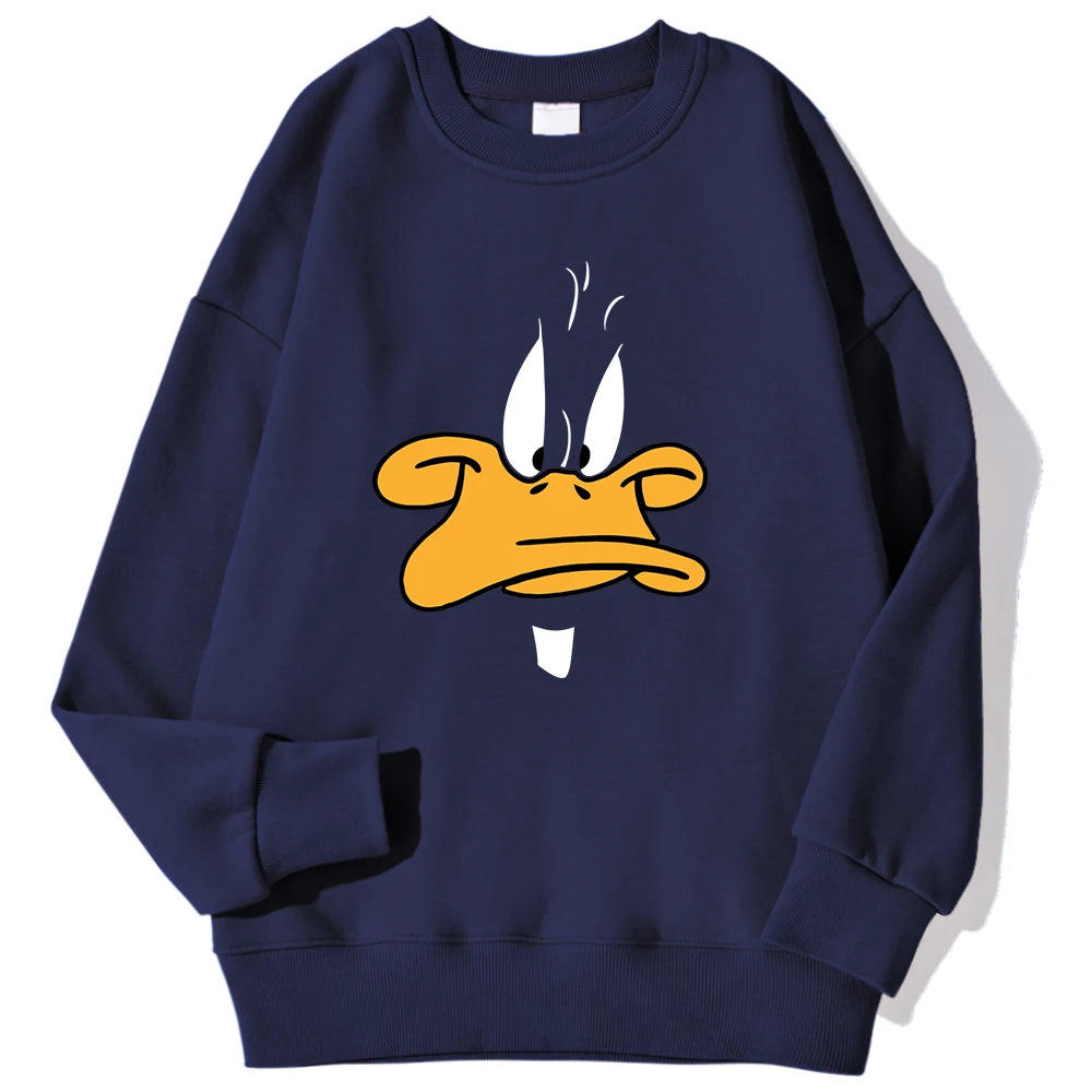 Cartoon Duck Personalized Print Man Hoodies Hip Hop Autumn Warm Hoodie Casual Fashion Hoody Harajuku Big Size Unisex Pullover