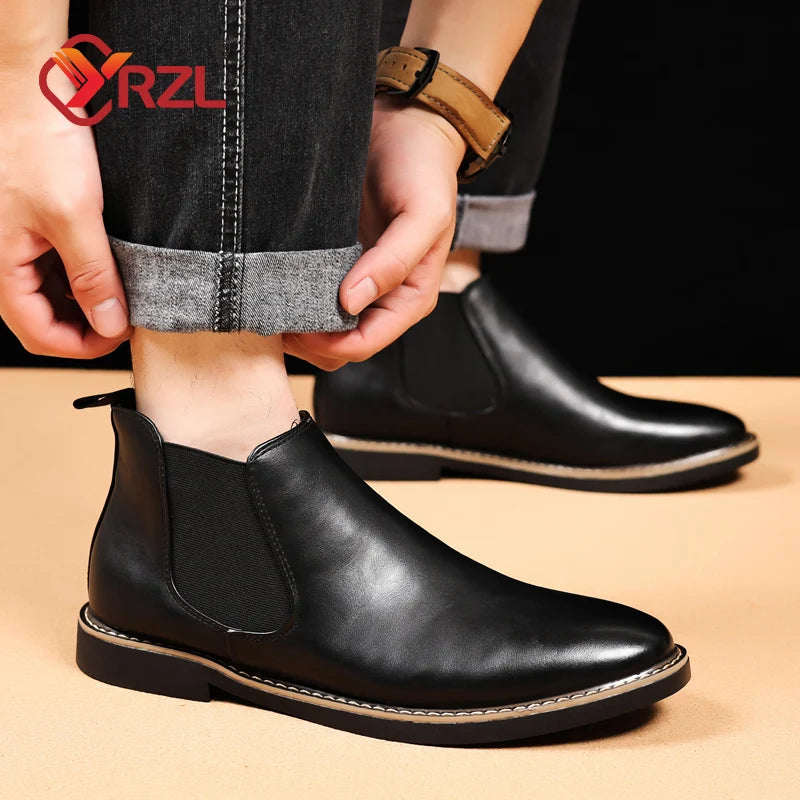 Men Boots Chelsea Leather Boots