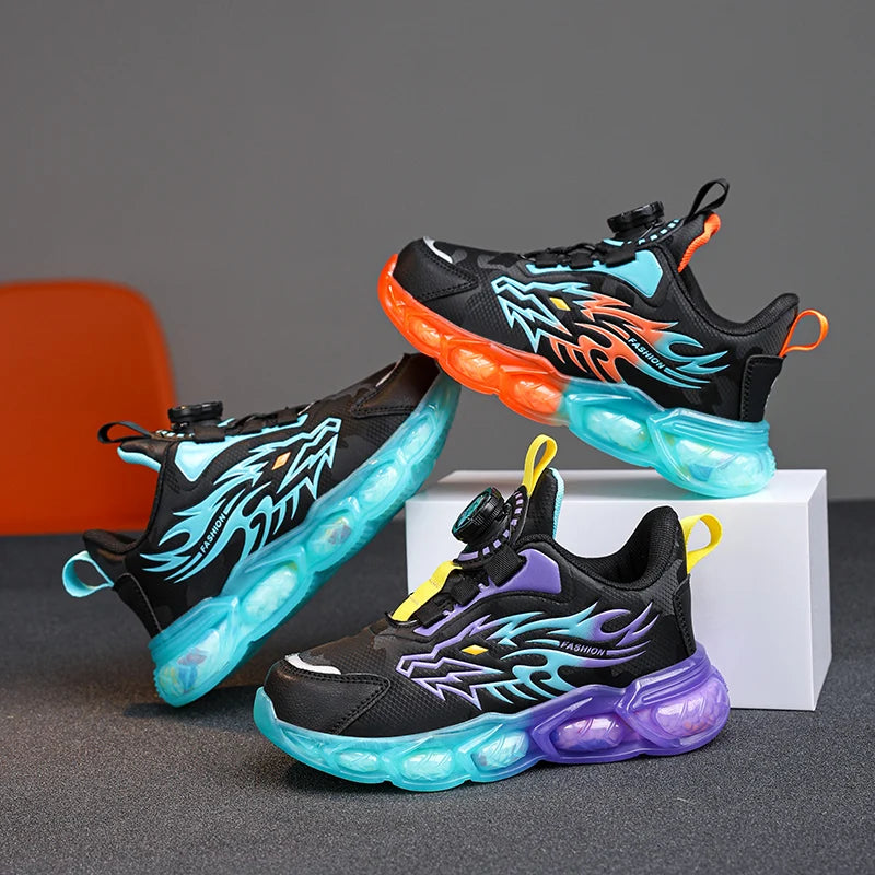 Fashion Children's Leather Casual Shoes For Boy Sneakers Breathable Kids School Walking Non-slip Sport Running Shoes Outdoor