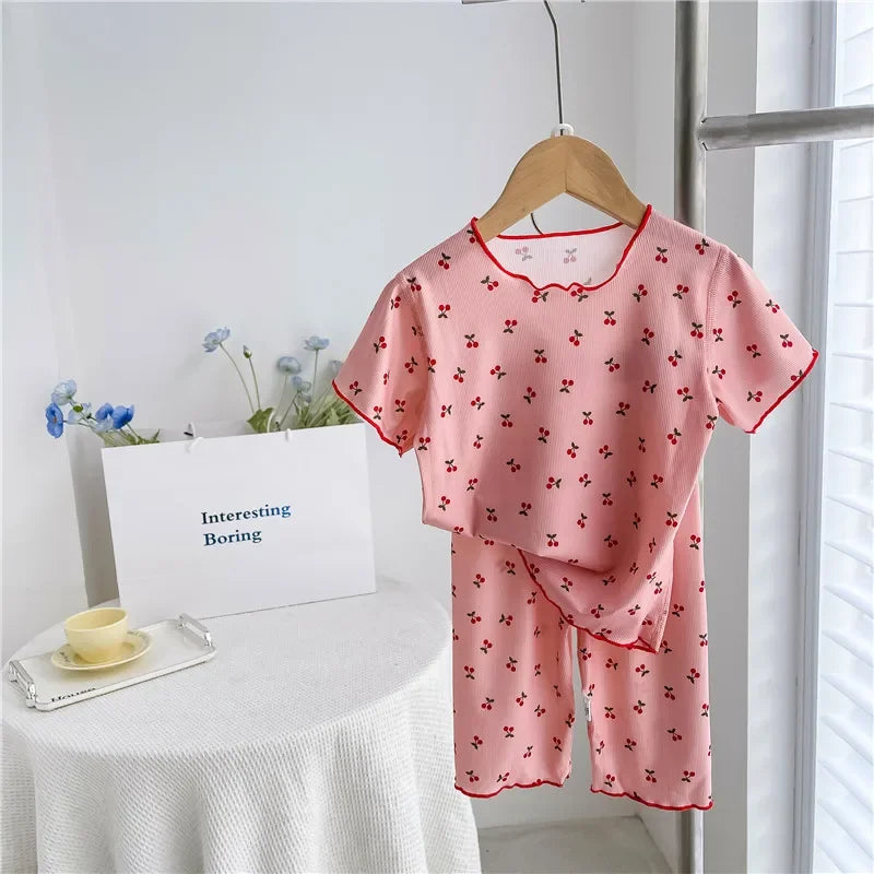 Cute Girls Loungewear Short-sleeved Sets