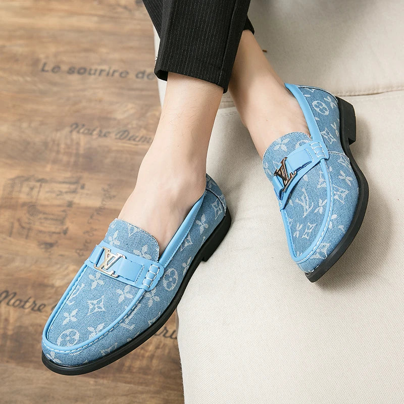 2025 New Fashion Casual Leather Shoes Men's Shoes New Soft Sole Anti-Slip Pointed Toe Small Leather Shoes British Business Loafe