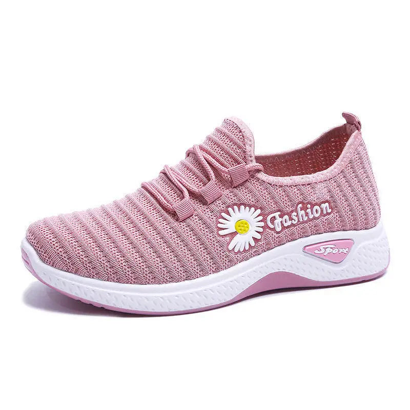 Adult sneakers, women's light running shoes, net shoes, comfortable soft soled sneakers, women's breathable casual single shoes