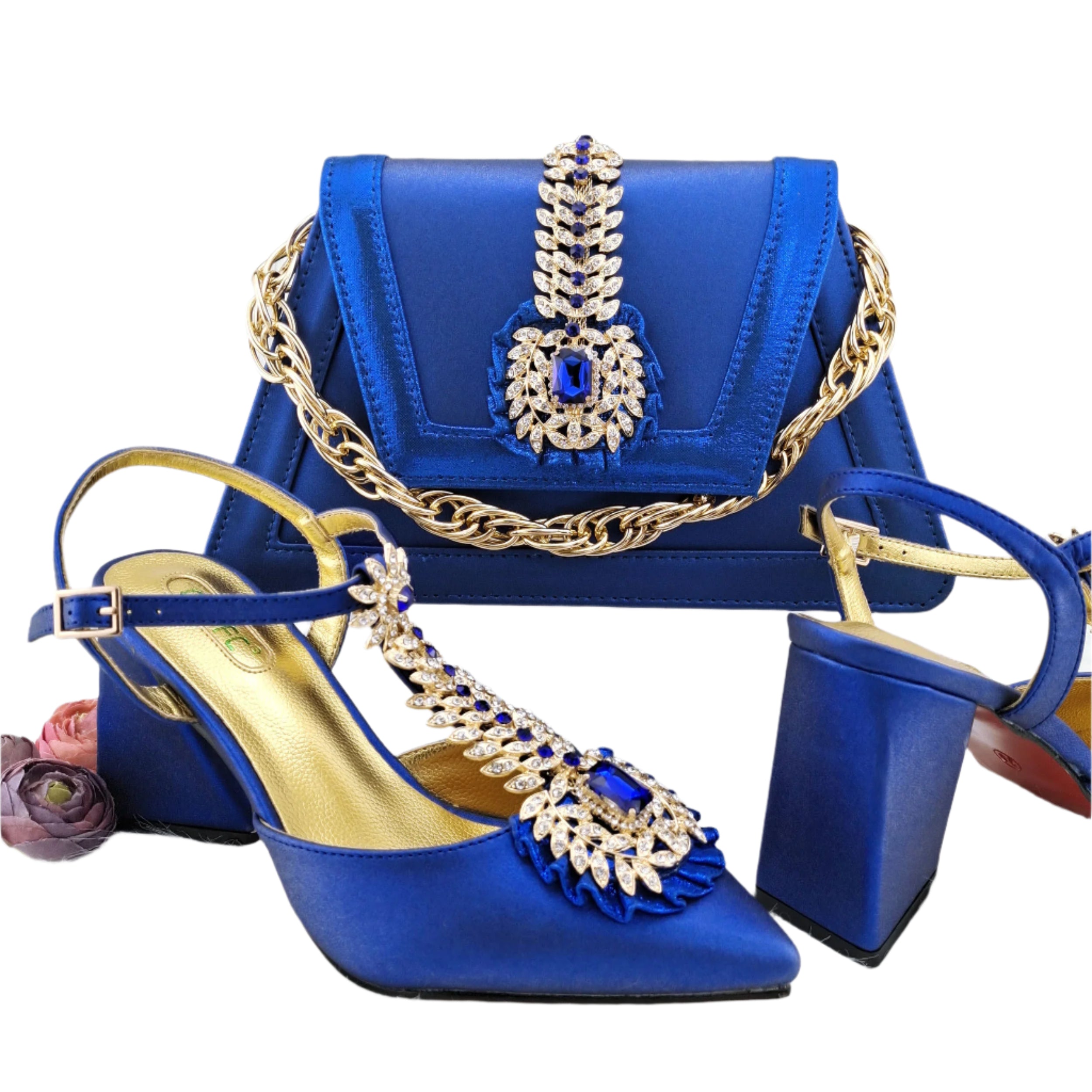 Royal Blue Noble Three-Dimensional Bag With Elegant High Heels