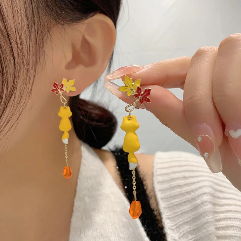 Cloud Crane Dangle Earrings For Women
