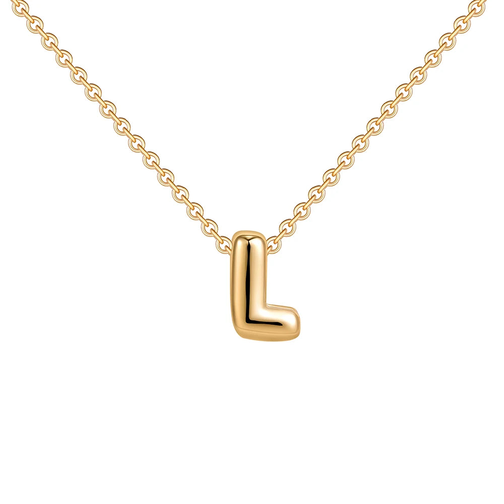 Dainty Mini Bubble Letter Necklace for Women