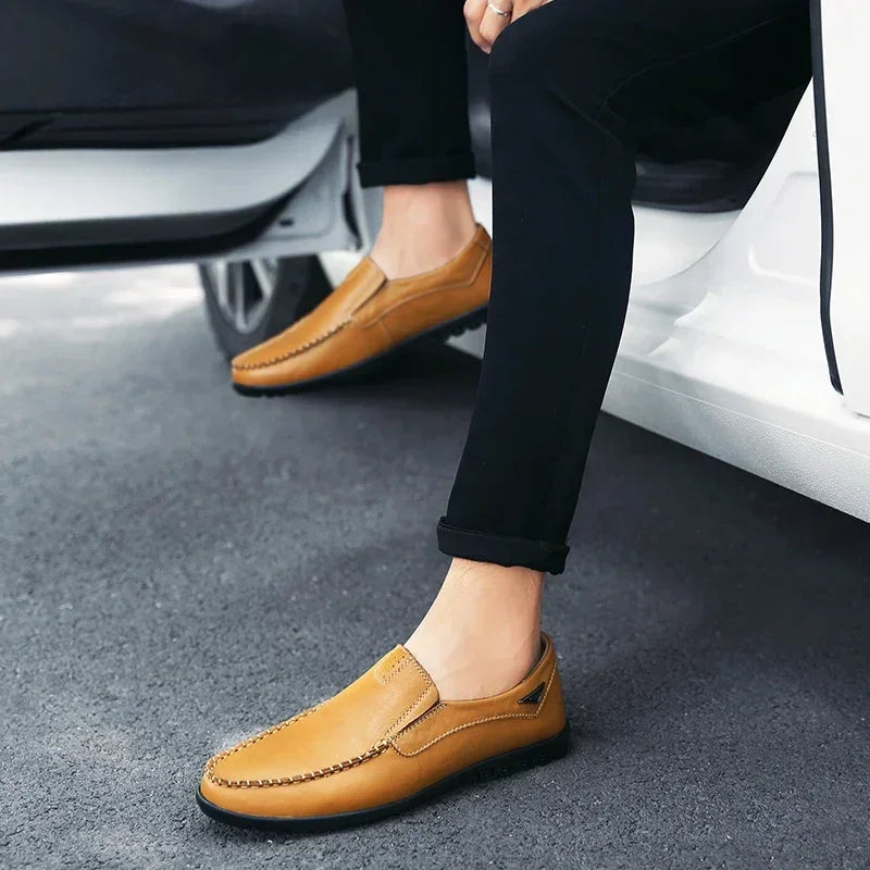 Men Dress Shoes Natural Leather Men's Brand Shoes Sale Formal Shoe Men's Cowhide Italian Genuine Leather Loafers Footwear Casual
