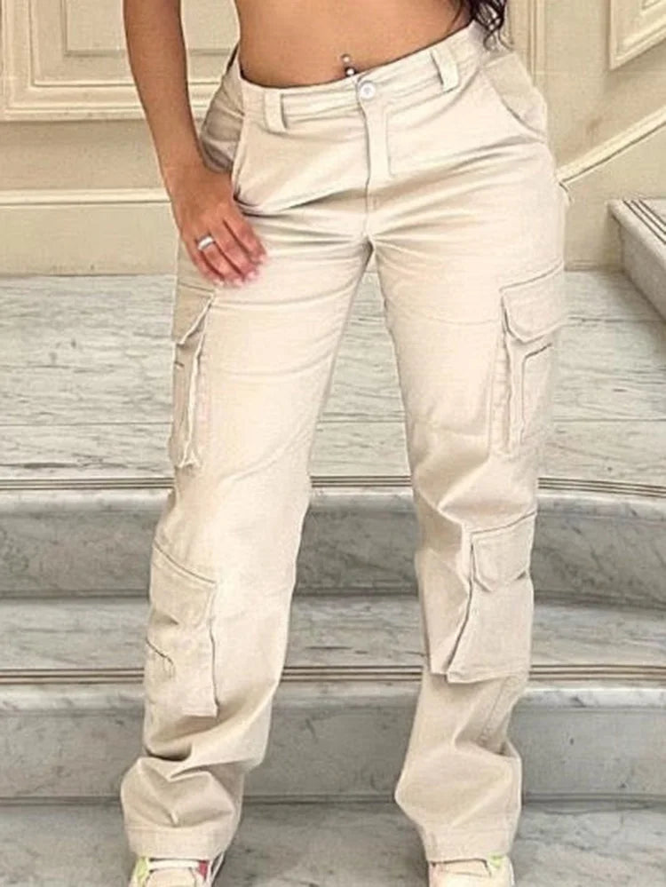 2024 European and American New Women's Street Hip Hop Style Low Waist Fashion Trendy Workwear Denim Casual Pants for Women