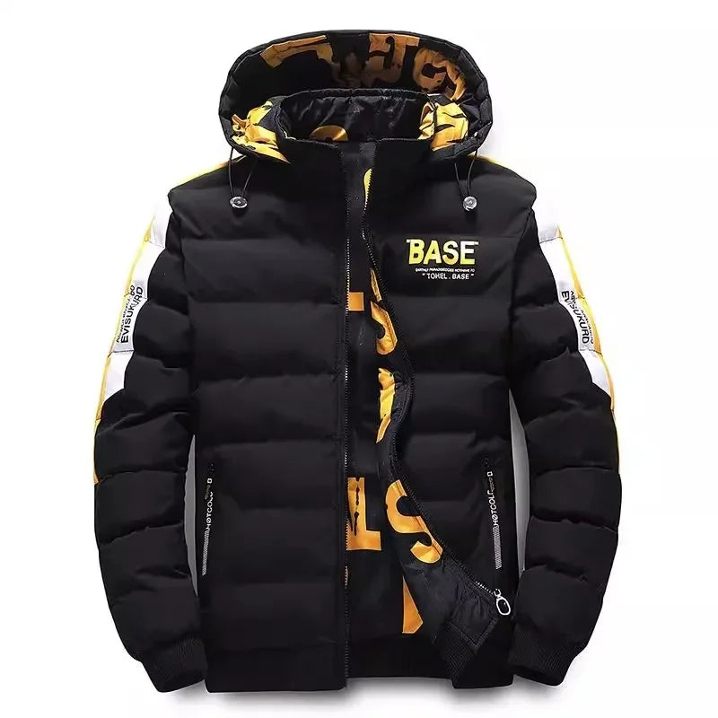 Men Autumn Winter Cotton Jacket Warm Comfortable Padded Thickened Down Jacket 2025 New Double-Sided Clothes Removable Cap M-6XL