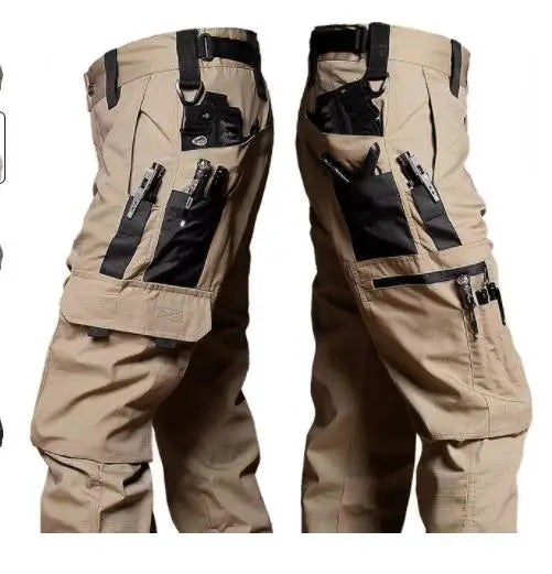 Man Multi-pocket Straight Cargo Trousers