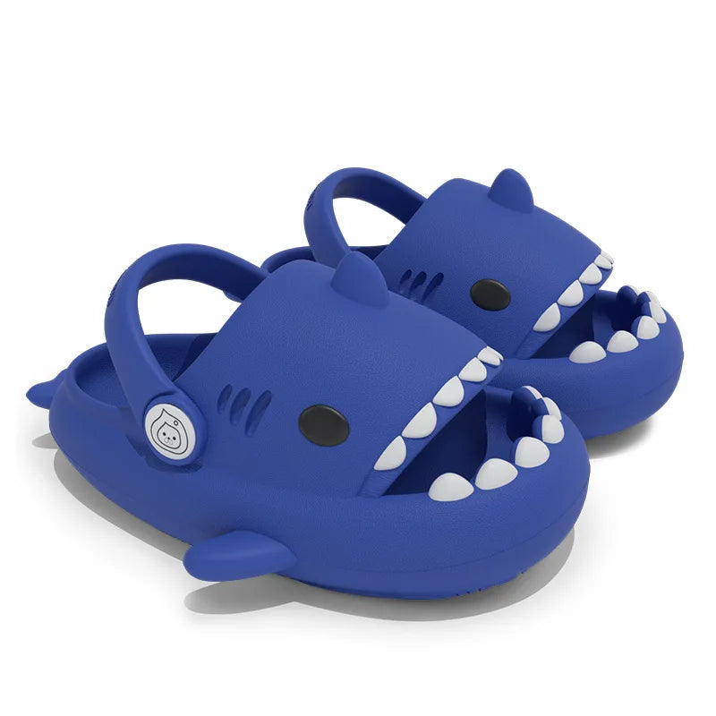 Boy Girl Cartoon Cute Sandal Shark Children Slippers Shoe Wear Anti-collision Non-slip Sandal Kid Baby Hole Shoes Women Slippers