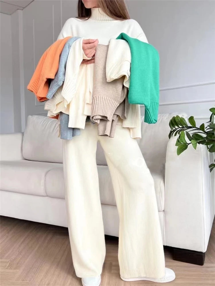 Women Sets Knitted Tracksuit