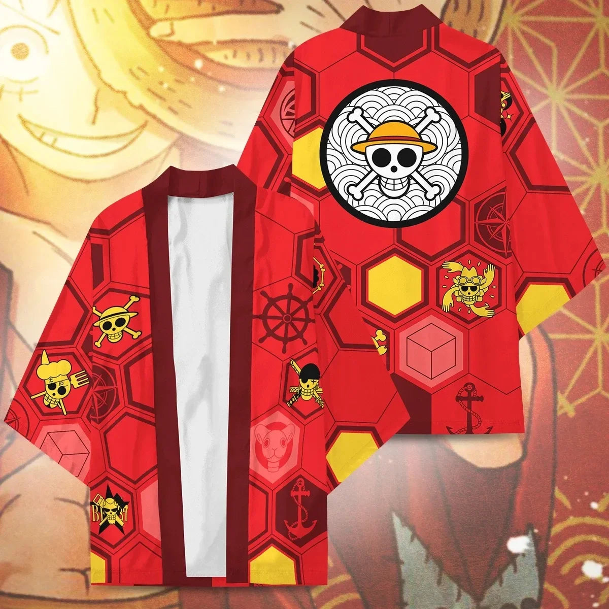 Anime One Piece Cosplay Costume Portgas D Ace Monkey D Luffy Roronoa Zoro Cloak Kimono Cardigan Robe Print Casual Coat Clothes