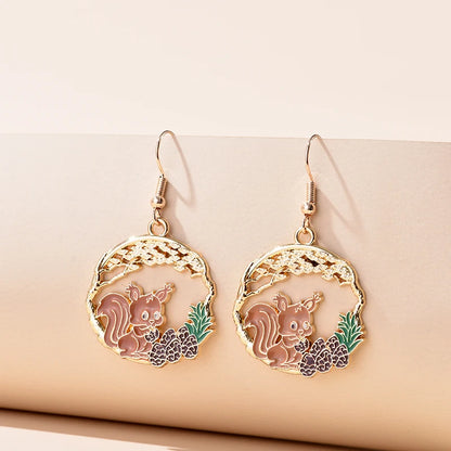Fashion Cute Enameled Animal Dangle Drop Earrings