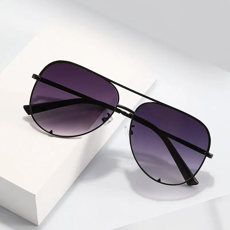 European And American Retro Style Double Beam Toad Mirror Men and Women Metal Sunglasses