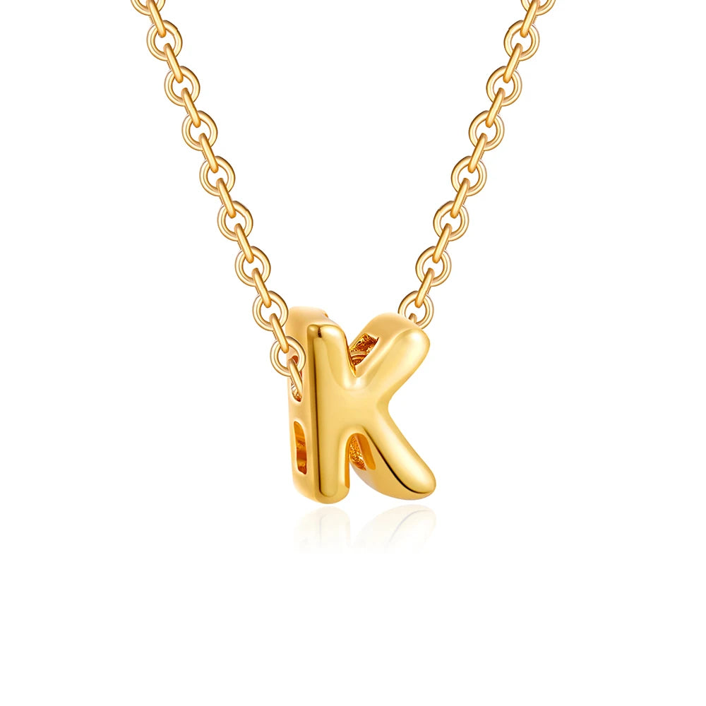 Dainty Mini Bubble Letter Necklace for Women