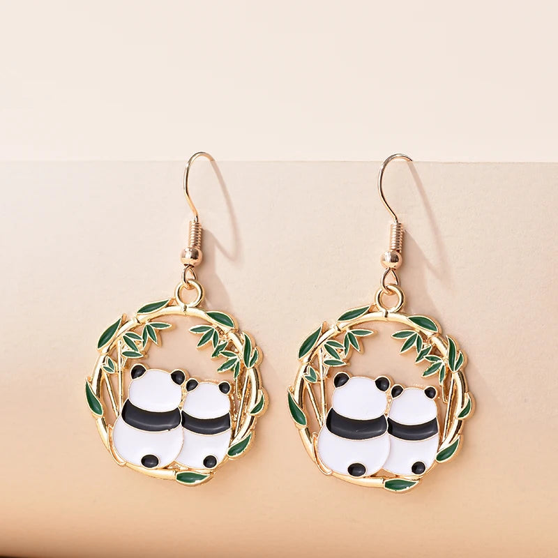 Fashion Cute Enameled Animal Dangle Drop Earrings