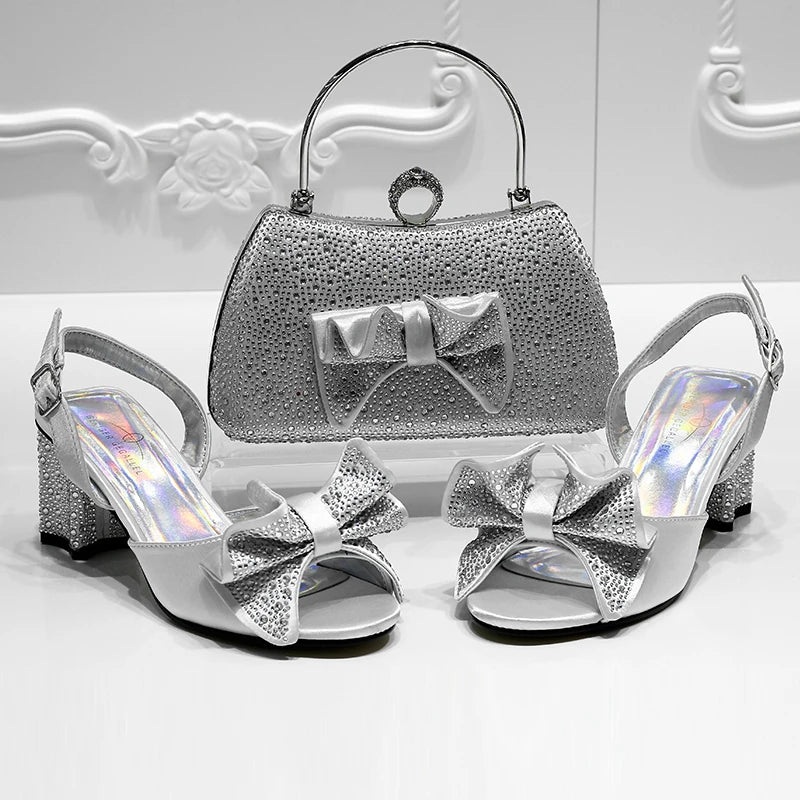 Italian Design Evening Shoes And Bags Pair