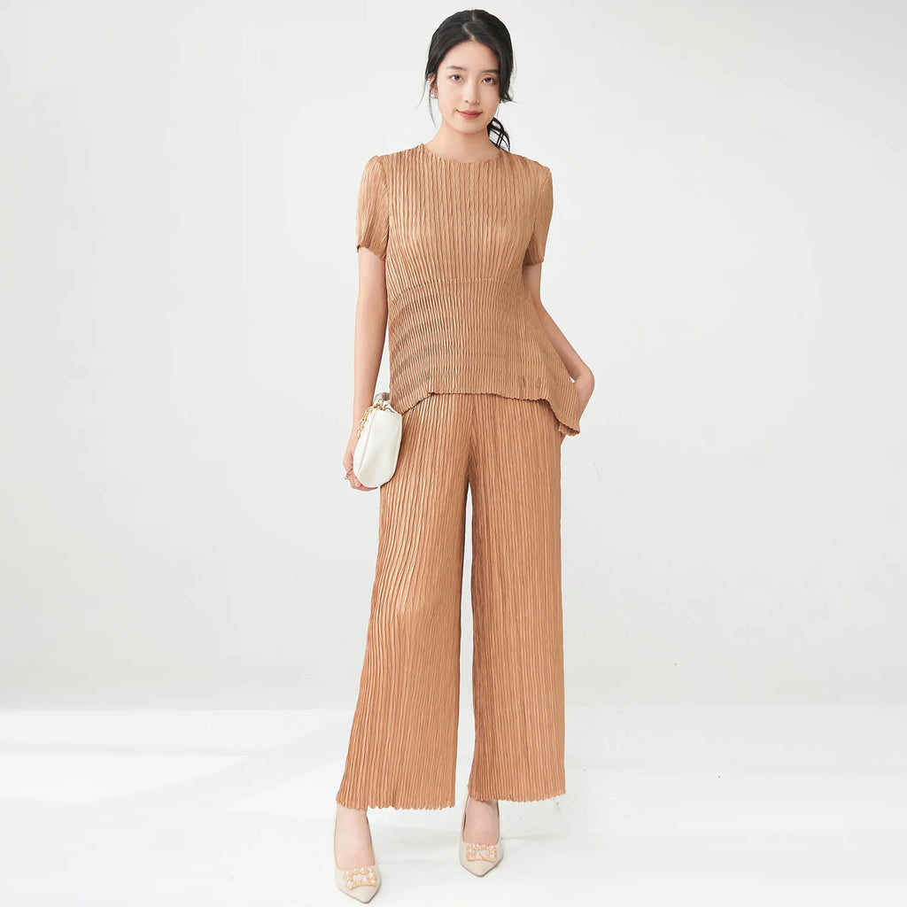 Women's pleated office casual suit