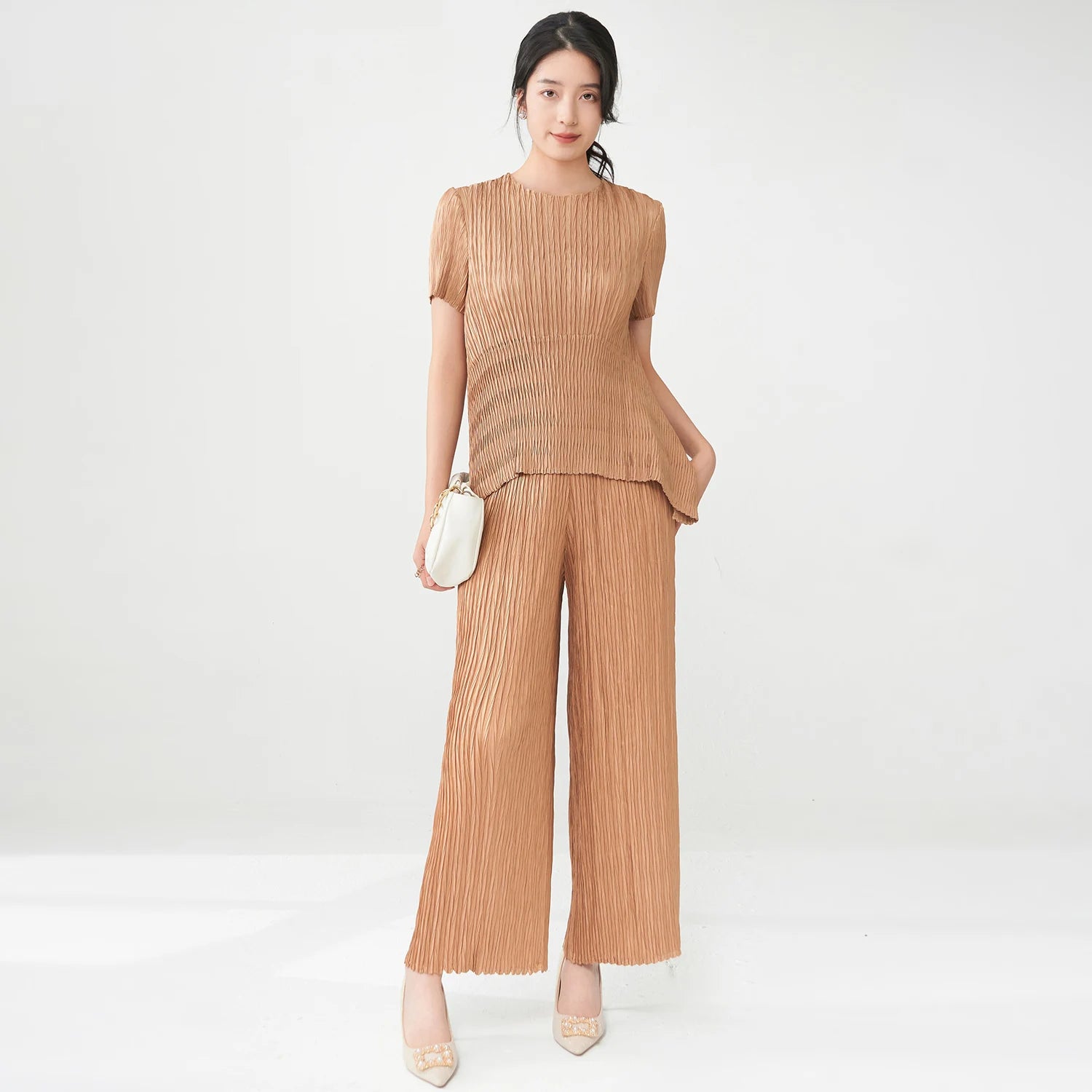 Women's pleated office casual suit