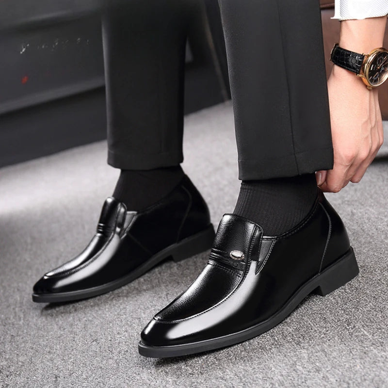Autumn Increased 6 Cm Men Formal Shoes Hidden Heel Men's Wedding Oxfords Heighten Tall Male Dress Leather Footwear