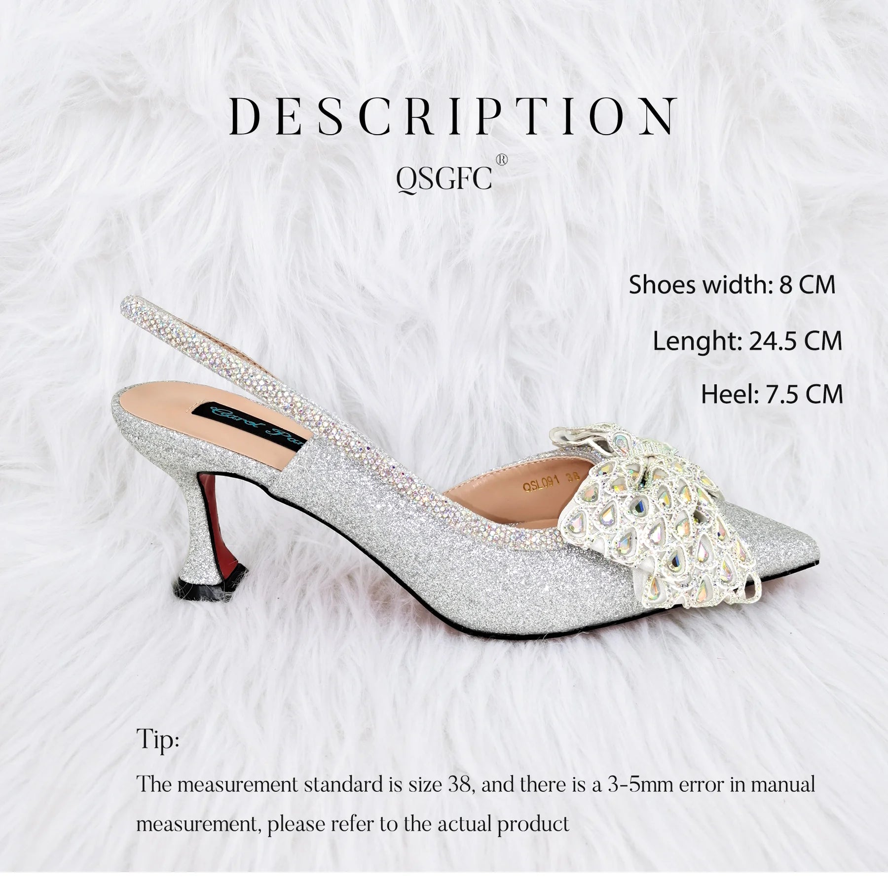 princess style  Young Girl Rhinestone-encrusted Bag & Comfortable  High Heels