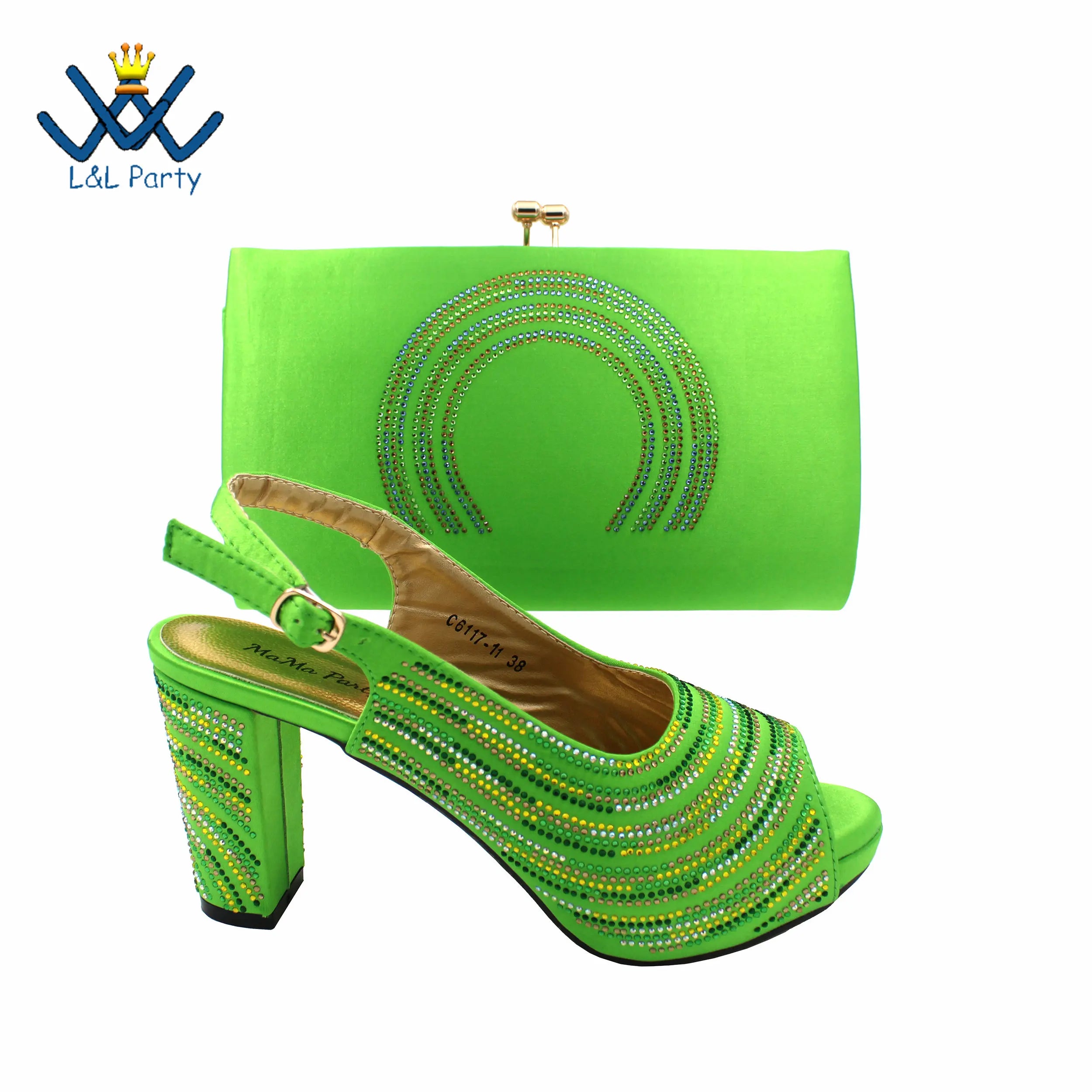 Classics Peep Toe Lemon Green Color Sandals High Quality Shoes