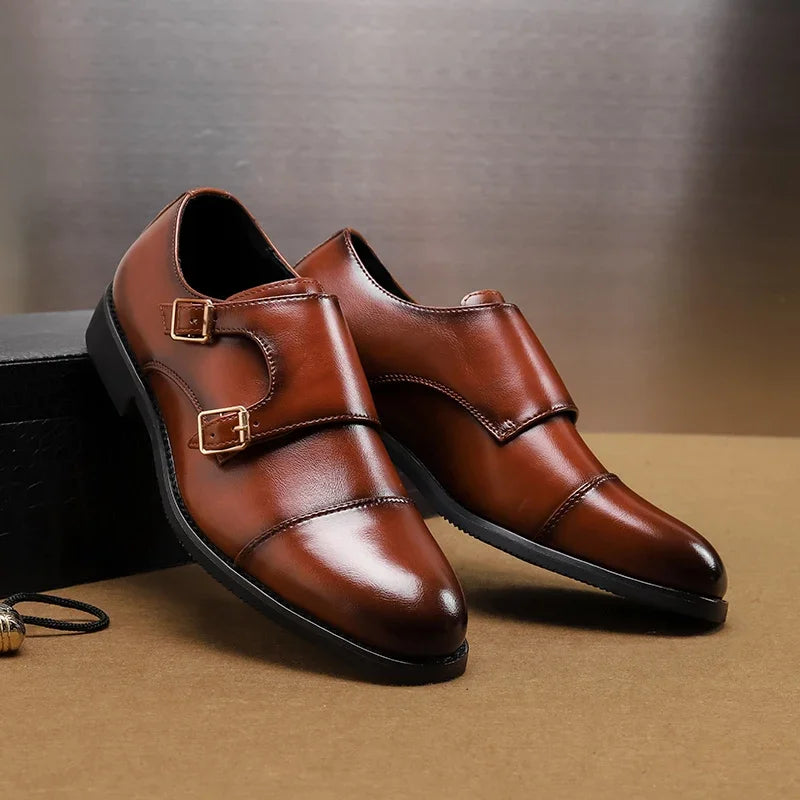 Luxury Brand Brogue Shoes Vintage Handmade Mens Carved Oxfords Retro Round Toe Male Casual Formal Footwear