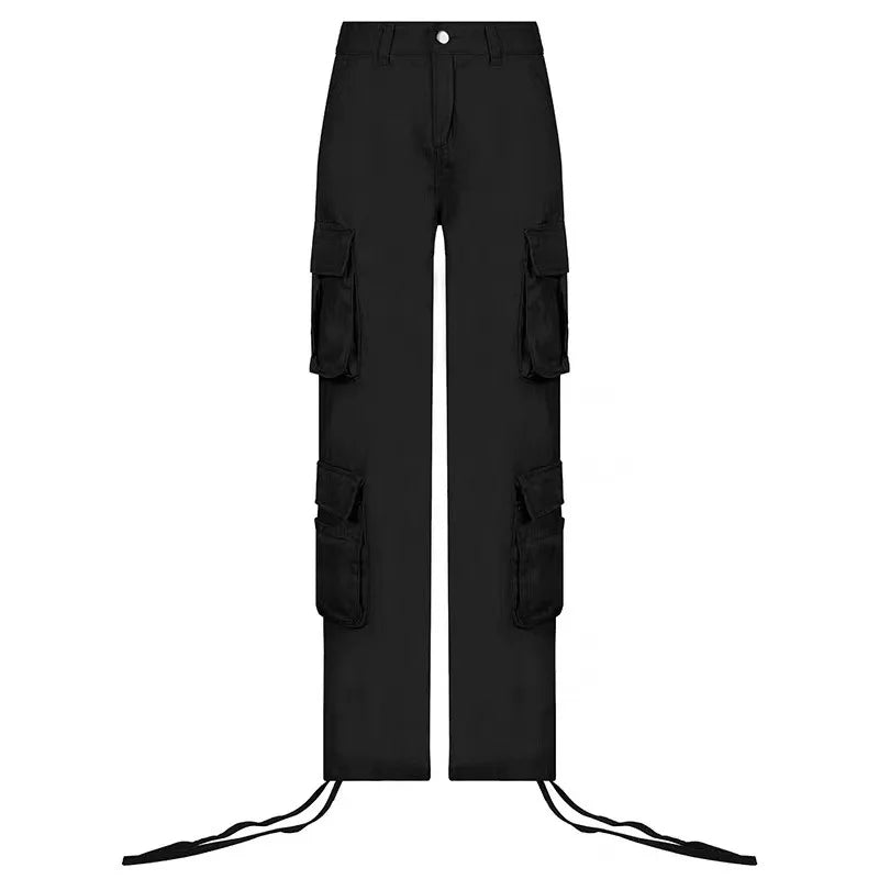2024 European and American New Women's Street Hip Hop Style Low Waist Fashion Trendy Workwear Denim Casual Pants for Women
