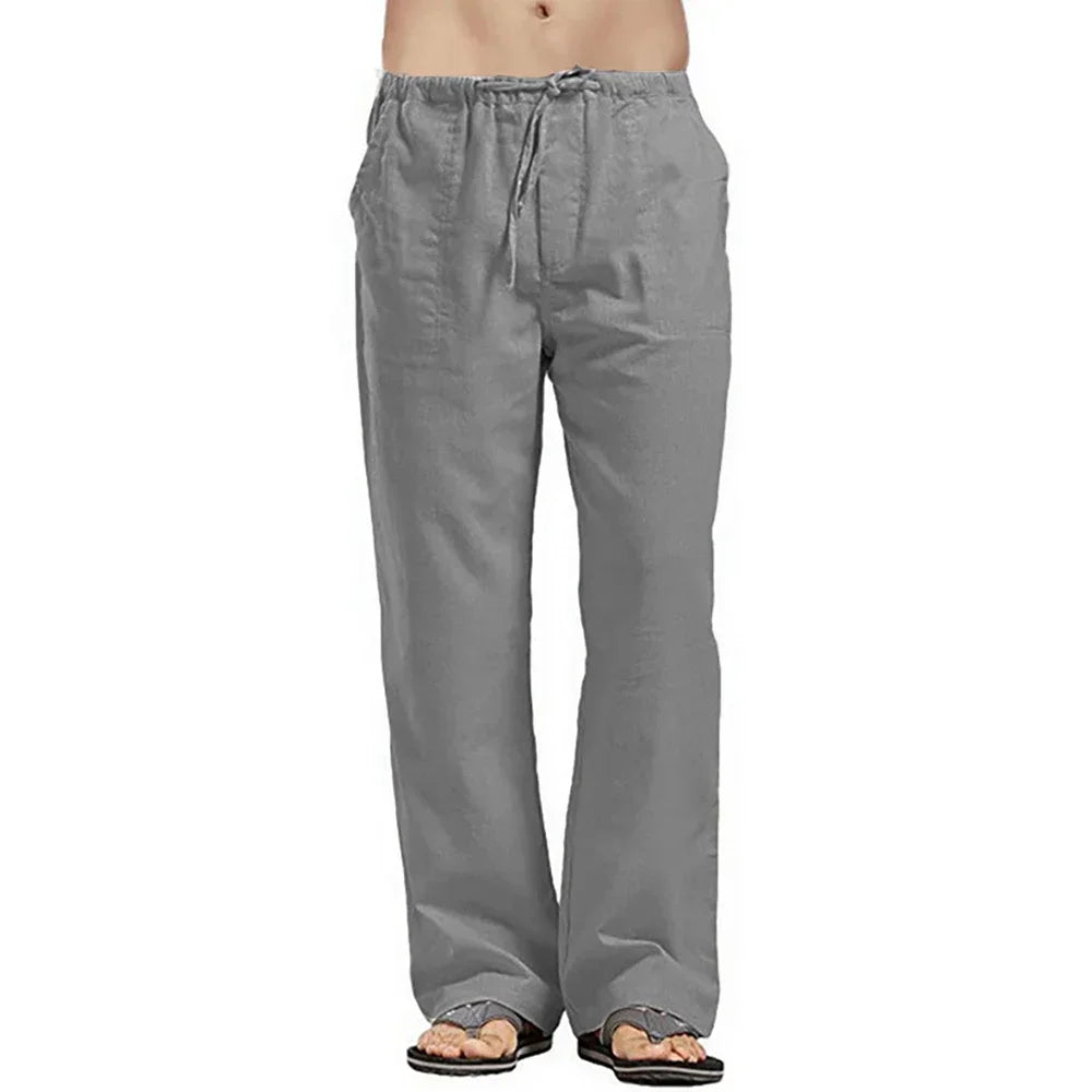 Men's Cargo Trousers Linen Pants