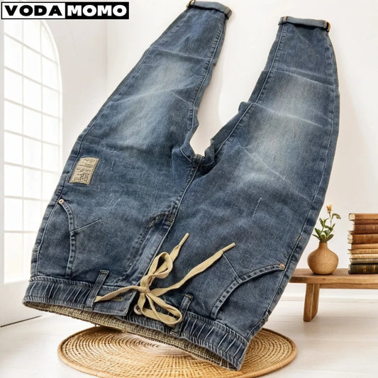 Straight Stretch Denim Men's Business Casual High Waist Jeans