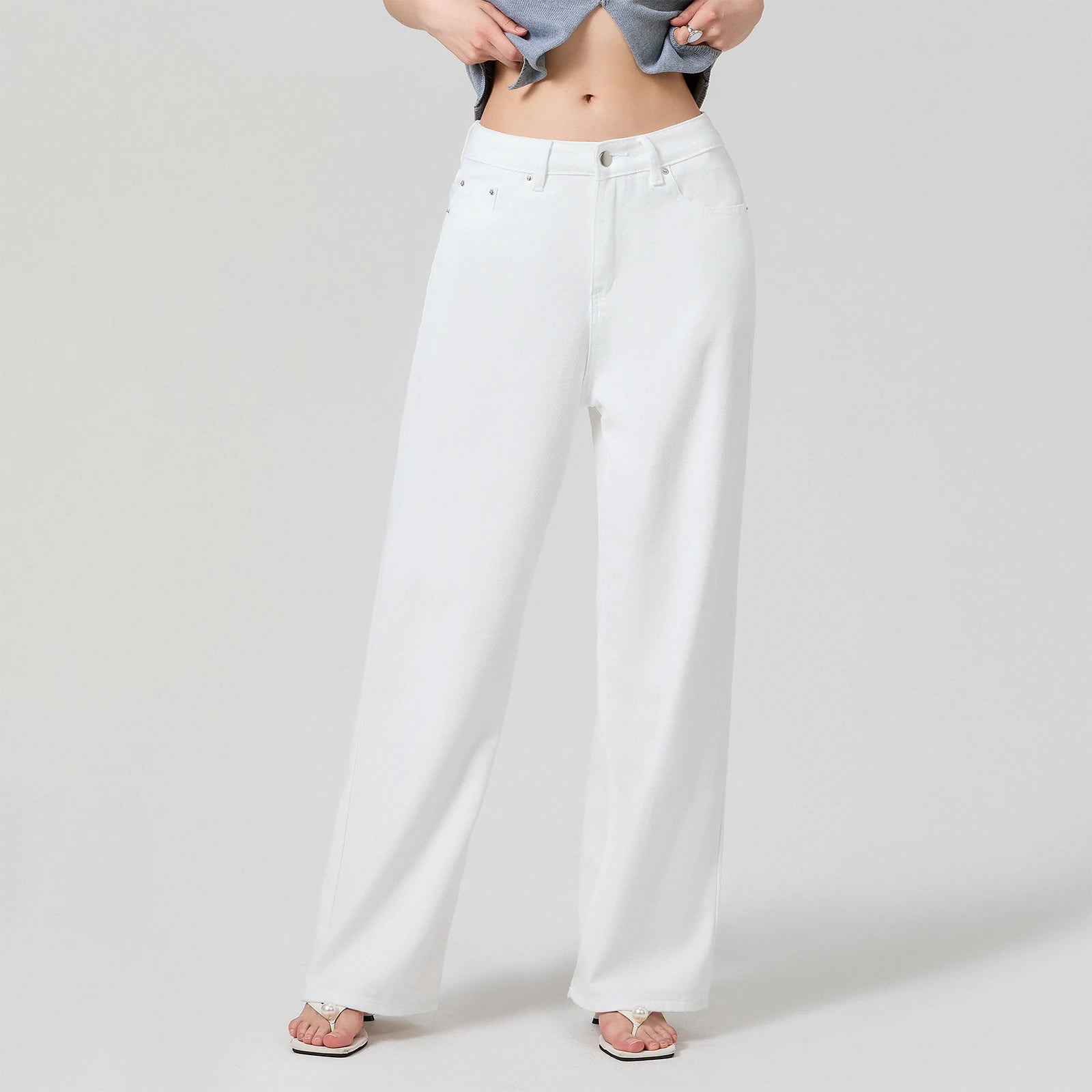 Women Solid Color Loose Long Pants
