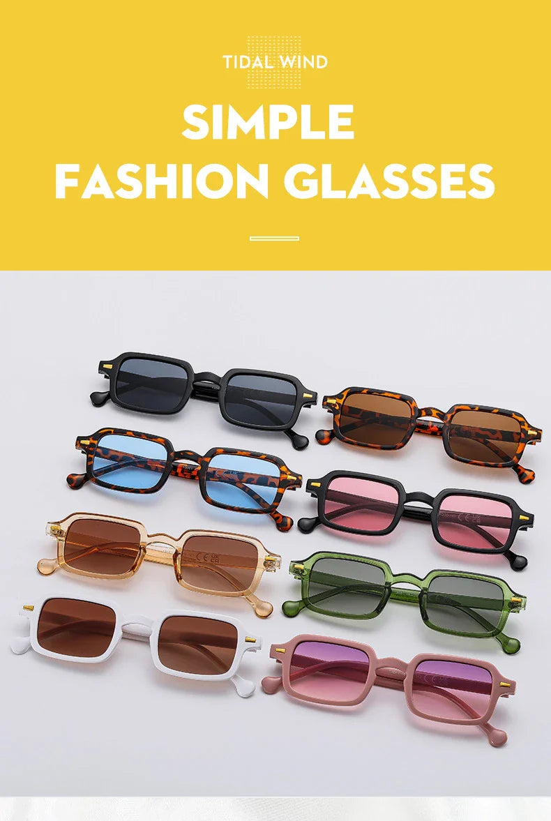 Fashion Luxurious Rectangle Sunglasses Women Oval Vintage Brand Designer Square Sun Glasses Men Shades Female Eyewear Anti-glare