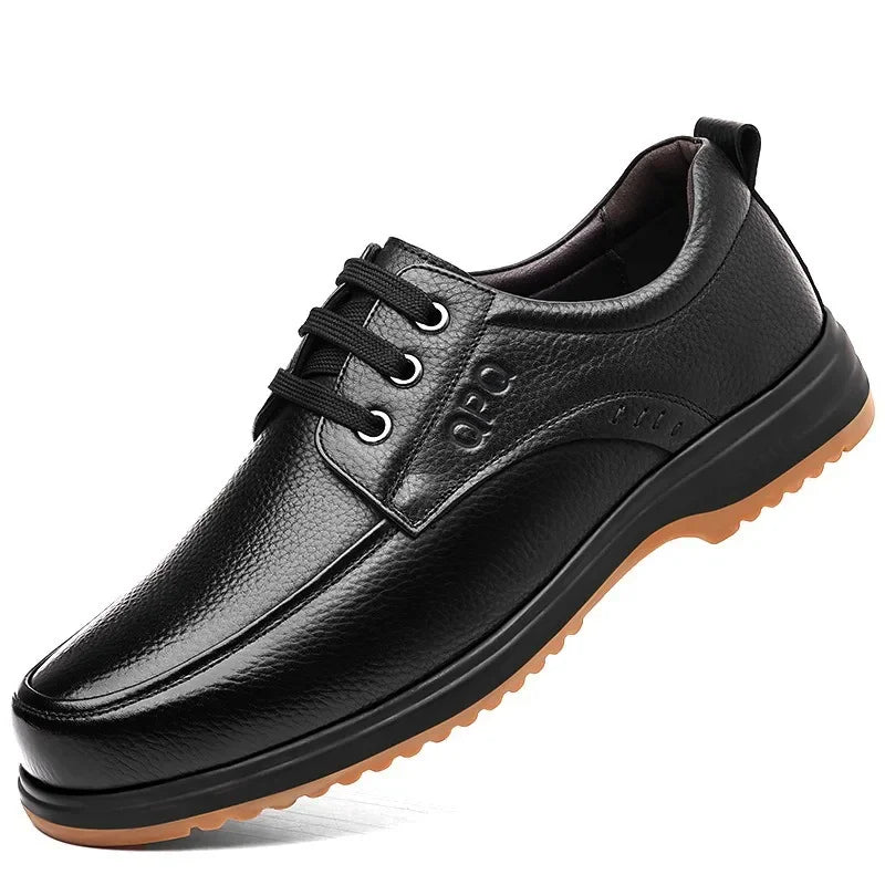 Men's Casual Leather Shoes Breathable Soft Leather Anti-Slip Spring Autumn Business Fashion Versatile Comfortable Rubber Sole