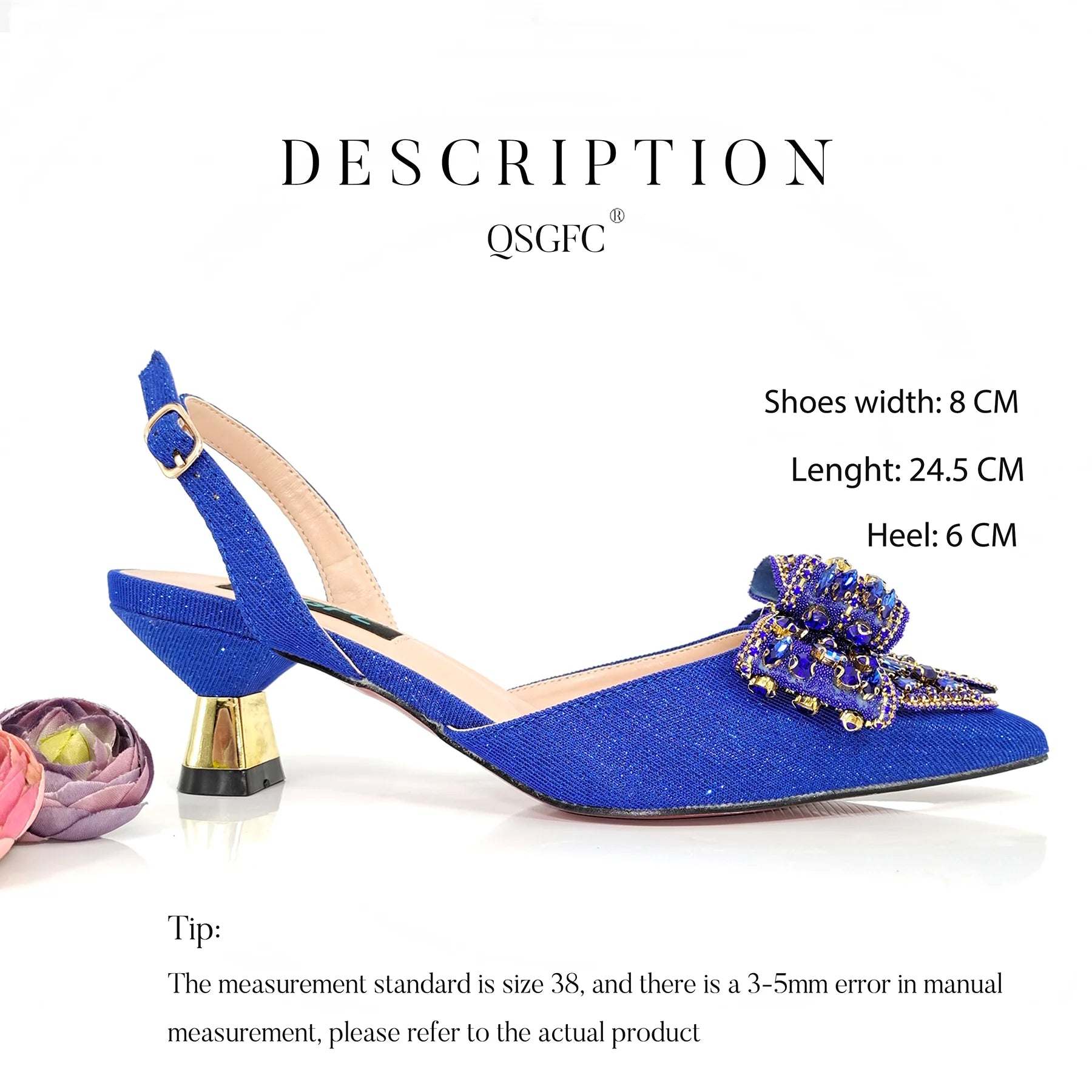 Royal Blue Classy Bowknot Pointed Toe Women's Shoes High Heel Elegant Sandals