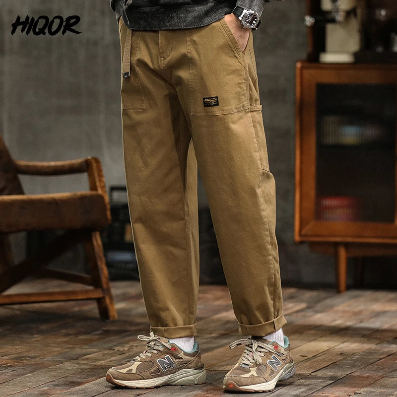 Cargo Pants Man Cotton Casual Loose Trouser