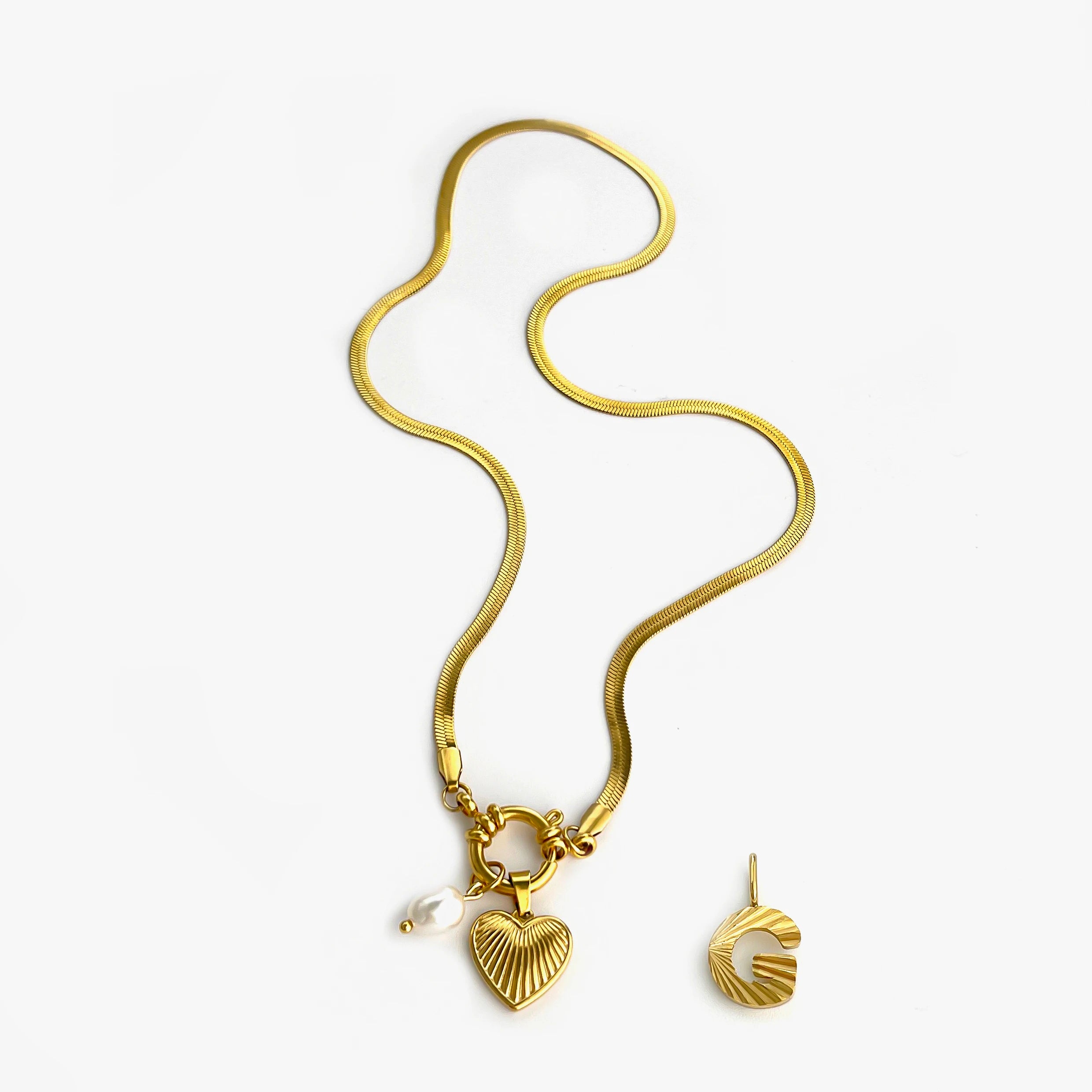 Tarnish Fashion Unusual Jewelry Freshwater Pearl Heart Pendant Necklace